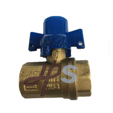 Brass locked ball valve with magnetic brass handle